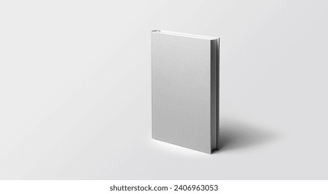 Hardcover book mockup, standing, isolated on plain background, perfect for overlaying graphic design, includes path