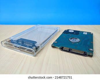 Harddisk With Clear Plastic Enclosure For Saving And Back Up Media And Data