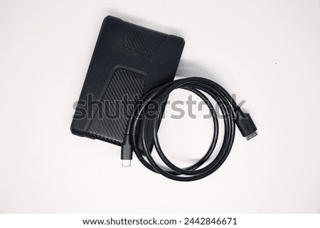 Harddisk external with usb cable type C to type micro. B.