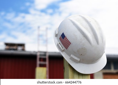 Hardhat With American Flag