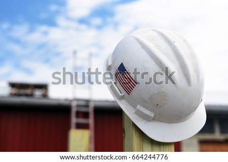 Hardhat with American flag