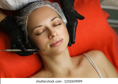 Hardware Cosmetology. Beautician Performs Spot Cleaning Of Face Of Young Woman. Remove Acne And Skin Pore Cleansing. Anti-aging Treatments. Spa Salon.