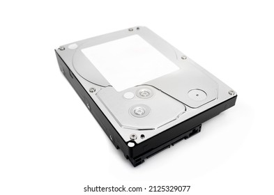 Hardware disk HDD datum for computer PC isolated on white background. Hard drive technology storage for modern gadget backup and information