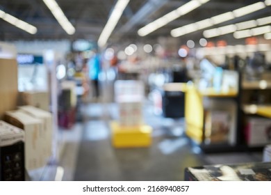 Hardware And Electronics Store Blurred Image, Bokeh.