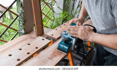 Hardware planer timber modification equipment motor carpentry woodcraft construction workshop renovation craftsmanship maintenance production precision mechanic project device
