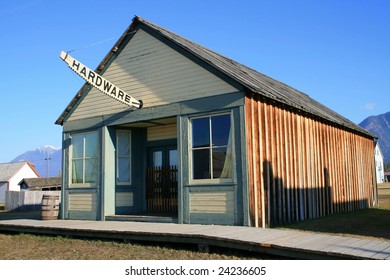 Hardware Store With Saw Sign In The Fort Steele Heritage Town