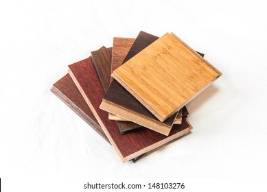 Hardwood Flooring Samples Including Maple, Oak, Bamboo And Cork