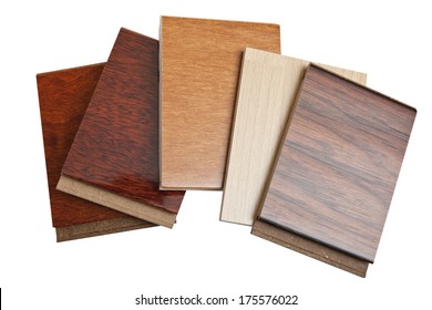 Hardwood Flooring Samples Isolated On White