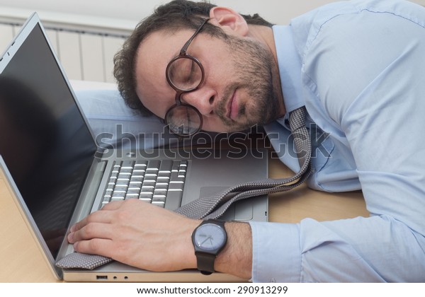 Hardworking Businessman Fell Asleep His Desk Stock Photo Edit Now