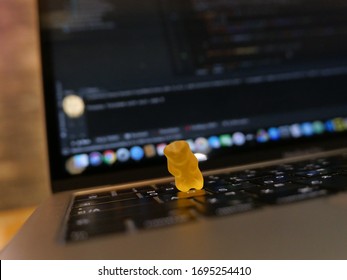 Haribo Bear Jelly With Macbook