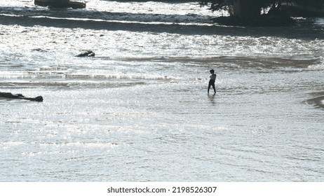 Haridwar, Uttrakhand, India- 14 June 2022 :A Boy Walking On The Beach Image Hd