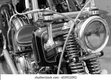 Harley Davidson Headlight Closeup - Powered by Shutterstock