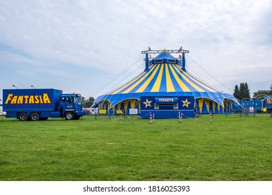 Harlow - Essex - September 6, 2020 - Fantasia Circus Tent And Truck In Harlow Town Park - Photographer : Brian Duffy