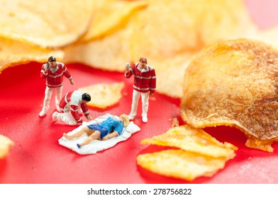 Harmful/ Junk Food Concept. Macro Photo