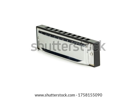 Harmonica isolated on white background