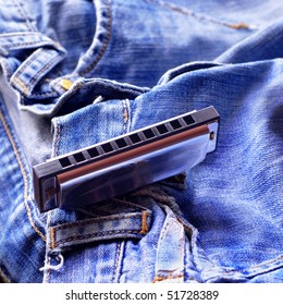 Harmonica on the jeans