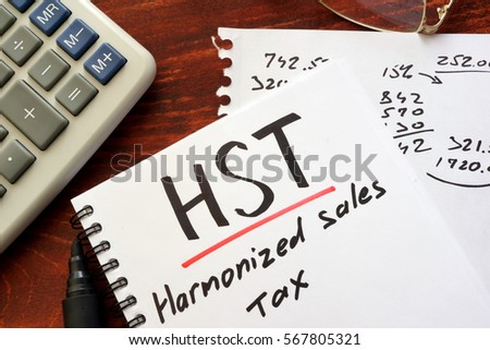 The harmonized sales tax (HST) written in a note.