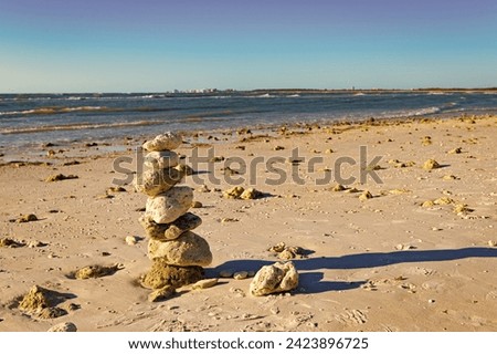 harmony and balance. zen pebble at beach. nature balance concept. zen like summer. stone pyramid at sea. summer nature with zen pebble. life equilibrium. balance and harmony in life. copy space