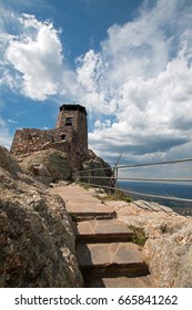 Harney Peak Fire Lookout Tower in Custer State Park in the Black Hills of South Dakota USA - Shutterstock ID 665841262