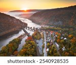 Harpers Ferry, West Virginia, USA on an autumn dawn.