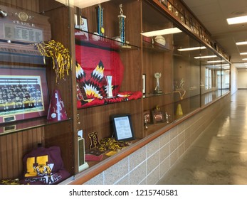 Harrisburg High School, South Dakota, USA - 10/2018:  Trophy Case