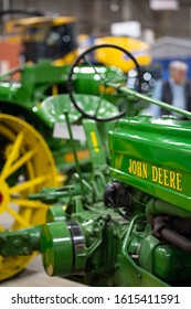 Harrisburg, PA / USA - January 9, 2020: An Antique John Deere Tractor Is On Display At The Pennsylvania Farm Show.