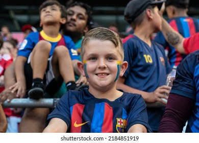 Harrison, NJ - July 30, 2022: Fans Of All Ages Attend Friendly Match Between Barcelona FC And New Yrok Red Bulls At Red Bull Arena