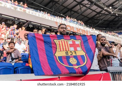 Harrison, NJ - July 30, 2022: Fans Of All Ages Attend Friendly Match Between Barcelona FC And New Yrok Red Bulls At Red Bull Arena