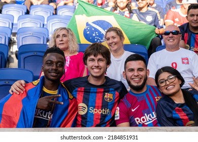 Harrison, NJ - July 30, 2022: Fans Of All Ages Attend Friendly Match Between Barcelona FC And New Yrok Red Bulls At Red Bull Arena