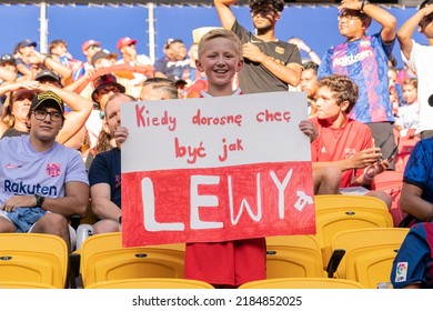 Harrison, NJ - July 30, 2022: Fans Of All Ages Attend Friendly Match Between Barcelona FC And New Yrok Red Bulls At Red Bull Arena