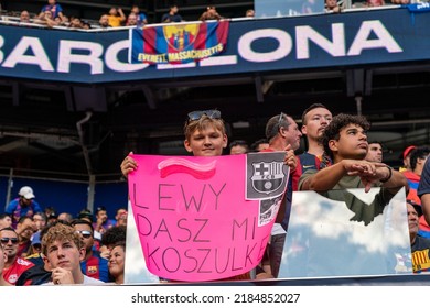 Harrison, NJ - July 30, 2022: Fans Of All Ages Attend Friendly Match Between Barcelona FC And New Yrok Red Bulls At Red Bull Arena