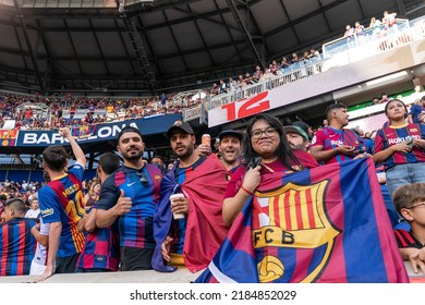 Harrison, NJ - July 30, 2022: Fans Of All Ages Attend Friendly Match Between Barcelona FC And New Yrok Red Bulls At Red Bull Arena