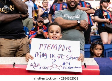 Harrison, NJ - July 30, 2022: Fans Of All Ages Attend Friendly Match Between Barcelona FC And New Yrok Red Bulls At Red Bull Arena