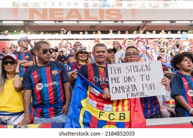 Harrison, NJ - July 30, 2022: Fans Of All Ages Attend Friendly Match Between Barcelona FC And New Yrok Red Bulls At Red Bull Arena