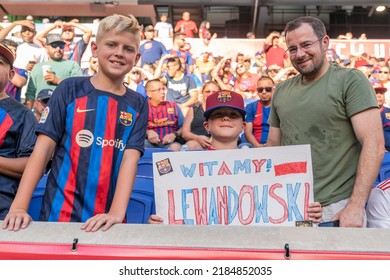 Harrison, NJ - July 30, 2022: Fans Of All Ages Attend Friendly Match Between Barcelona FC And New Yrok Red Bulls At Red Bull Arena