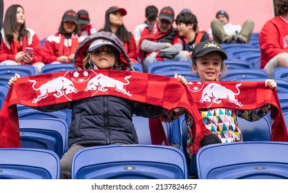 Harrison, NJ - March 20, 2022: Fans Attend MLS Regular 2022 Season Game Between New York Red Bulls And Columbus Crew At Red Bull Arena