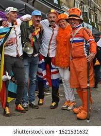 Harrogate UK Sept 28 2019 Belgian & Dutch Supporters At The 2019 UCI World Road Race Championships, An International Cycling Race