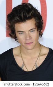 Harry Styles From One Direction At The One Direction This Is Us Film - Press Conference, London. 19/08/2013