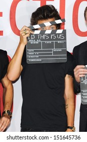 Harry Styles From One Direction At The One Direction This Is Us Film - Press Conference, London. 19/08/2013