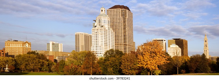 Hartford Panorama With Bushnell Park