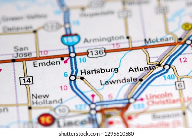 Hartsburg Illinois Usa On Map Stock Photo 1295610580 | Shutterstock