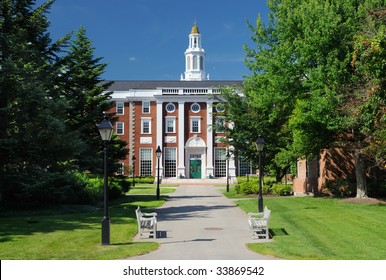 Harvard. Classic University Building On Campus