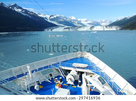 Harvard Glacier from a ship in College Fjord, Alaska.