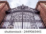 Harvard University iron gate in Cambridge, Massachusetts, USA.