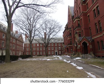 Harvard, USA - Feb 14, 2008 : Harvard University Campus In Winter Tim