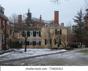 Harvard, USA - Feb 14, 2008 : Harvard University Campus In Winter Tim