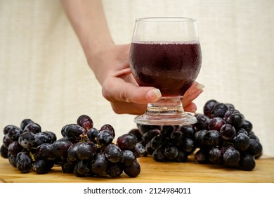 Harvesting Grape Juice On The Table Straight From The Farm.