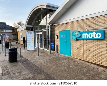 Harworth, UK - December 11th 2021: Front Entrance Of The Blyth Moto Service Station . High Quality Photo