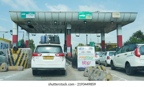 Haryana, India - August 19 2022: Toll Plaza On Delhi Amritsar Highway.