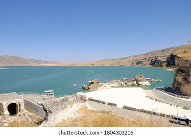 Hasankeyf, Turkey - August 16, 2020: Old Town After Flooding. Ilisu Dam.